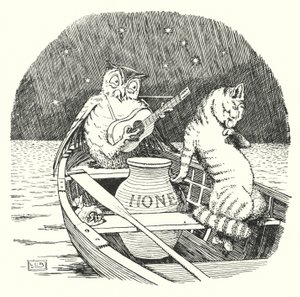 Sowa i kotka (lito) autorstwa Leonard Leslie Brooke