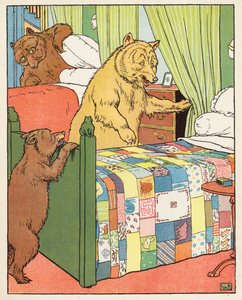 Trzy niedźwiadki (kolorowa litografia) autorstwa Leonard Leslie Brooke