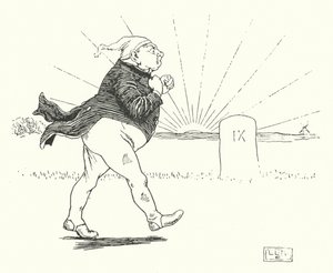Był człowiek i nie miał nic, a rabusie przyszli go obrabować (rycina) autorstwa Leonard Leslie Brooke