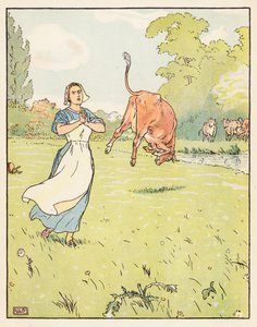 Tom Thumb (kolorowa litografia) autorstwa Leonard Leslie Brooke