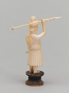 Czarny pionek, figura szachowa, Indie, 1820 ok autorstwa Leonard Wells Volk
