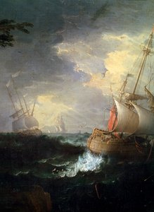 Burzowe morze, ok. 1700-1750. Szczegół.