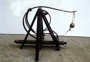 Katapulta. Model z rysunku Leonarda da Vinci (Leonardo da Vinci). Muzeum Nauki i Techniki, Mediolan.