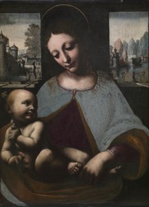 Dziewica z Dzieciątkiem, ok. 1800 1500 (olej na drewnie) autorstwa Leonardo da (circle of) Vinci