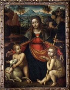Dziewica - Szkoła Leonarda da Vinci, Muzeum Menton autorstwa Leonardo da (school of) Vinci