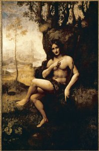 Bachus (olej transponowany na płótno) autorstwa Leonardo da (studio of) Vinci