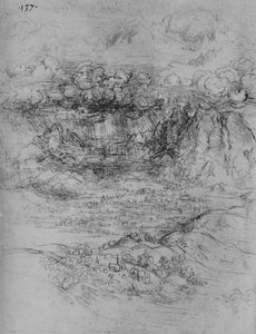 Burza nad doliną alpejską, ok. 1480 1945 autorstwa Leonardo da Vinci