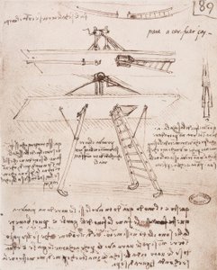 Urządzenie do startu i lądowania maszyny latającej autorstwa Leonardo da Vinci