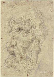 Antyczne maski po lewej stronie autorstwa Leonardo da Vinci