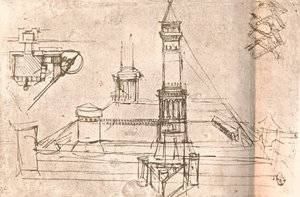 Architektura dla zamków, c1472-c1519 1883 autorstwa Leonardo da Vinci