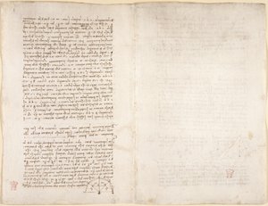 Arundel 263, f.215v, f.218 Notatki i diagram z „Codex Arundel” (pióro i atrament na papierze) autorstwa Leonardo da Vinci