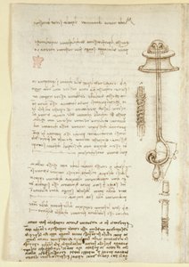Arundel 263, f.24v Notatki i szkice ilustrujące badanie Leonarda nad aparatem oddechowym dla nurka (1508), z „Codex Arundel” (pióro i atrament na papierze) autorstwa Leonardo da Vinci