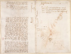 Arundel 263, f.277v, f.272 Notatki i szkice dotyczące mechaniki, z „Codex Arundel” (pióro i atrament na papierze) autorstwa Leonardo da Vinci
