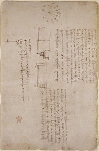 Arundel 263, f.281v Uwagi i szkice dotyczące mechaniki (side-on), z „Codex Arundel” autorstwa Leonardo da Vinci