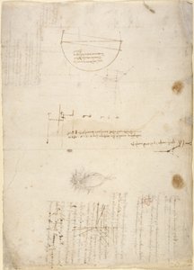 Arundel 263, f.33v Uwagi i diagramy dotyczące mechaniki, z „Codex Arundel” (pióro i atrament na papierze) autorstwa Leonardo da Vinci