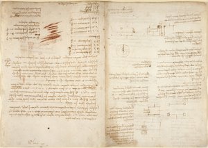 Arundel 263, f.38v, f.37 Uwagi do arytmetyki, z „Codex Arundel” (pióro i atrament na papierze) autorstwa Leonardo da Vinci