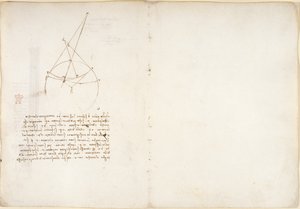 Arundel 263, f.48v, 55, Uwagi i diagram o optyce, dotyczący problemu Alhazena, z „Codex Arundel” (pióro i atrament na papierze) autorstwa Leonardo da Vinci