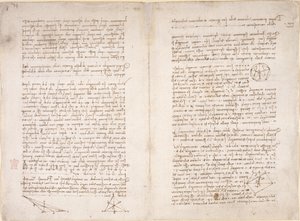 Arundel 263, ff.16v-17, notatki i diagramy Leonarda da Vinci z „Codex Arundel” (pióro i atrament na papierze) autorstwa Leonardo da Vinci