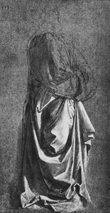 Odlew draperii na stojącą figurę, ok. 1470 1945 r. autorstwa Leonardo da Vinci