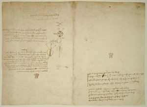 Codex Arundel. ff.171v-170r autorstwa Leonardo da Vinci