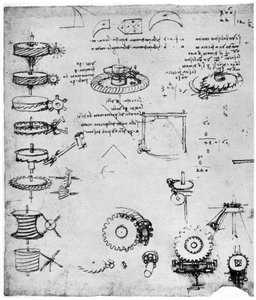 Detal kół zębatych, koniec XV lub początek XVI wieku 1954. autorstwa Leonardo da Vinci