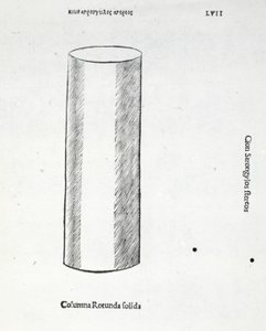 Solid Round Column, ilustracja z „Boskiej proporcji” Luca Pacioli (ok. 1445-1517), pierwotnie wyd. Wenecja, 1509 autorstwa Leonardo da Vinci
