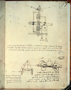 Projekt maszyny latającej (pióro na papierze) autorstwa Leonardo da Vinci