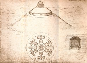 Projekt mauzoleum, c1472-c1519 1883 autorstwa Leonardo da Vinci