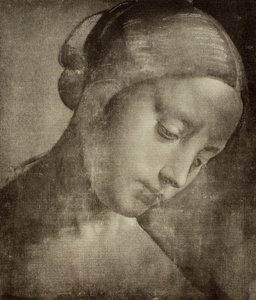 Kobieca głowa, rysunek Leonarda da Vinci. Gabinet Rysunków i Grafiki, Galeria Uffizi, Florencja autorstwa Leonardo da Vinci
