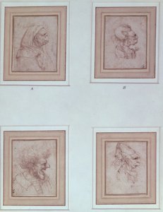 Cztery karykatury autorstwa Leonardo da Vinci