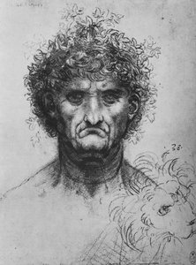 Pełna twarz starca noszącego wieniec, c1480 1945 autorstwa Leonardo da Vinci