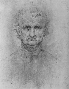 Pełna twarz starego człowieka, ok. 1480 1945 r autorstwa Leonardo da Vinci