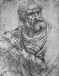 Połowa długości apostoła z podniesioną prawą ręką, c1480 1945 autorstwa Leonardo da Vinci
