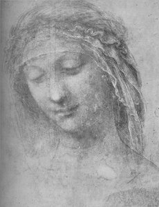 Głowa kobiety trzy czwarte na lewo, ok. 1480 1945 autorstwa Leonardo da Vinci