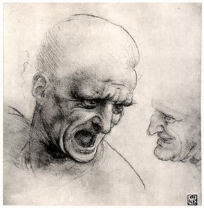 Głowy wojowników, 1503-1505 autorstwa Leonardo da Vinci