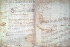 Leonardo da Vinci, strony z Cod. Hammer autorstwa Leonardo da Vinci
