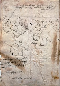 Karykatury męskie i lista bibliotek, Codex Trivulzianus autorstwa Leonardo da Vinci