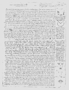 Strona z Codex Leicester, 1508-12 autorstwa Leonardo da Vinci
