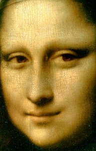 Detal portretu Mony Lisy, 1503-1506 autorstwa Leonardo da Vinci