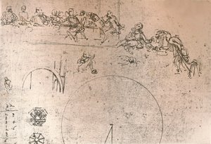 Szkic przygotowawczy do obrazu „Ostatnia Wieczerza”, c1494-c1499 1883 autorstwa Leonardo da Vinci