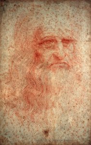 Autoportret Leonarda da Vinci, włoskiego malarza, rzeźbiarza, inżyniera i architekta, ok. 1513 autorstwa Leonardo da Vinci