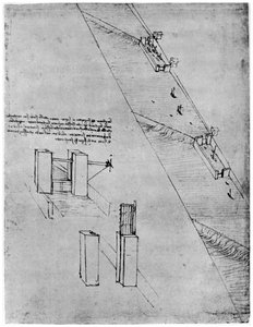 Szkic śluzy, koniec XV lub początek XVI w. 1954. autorstwa Leonardo da Vinci