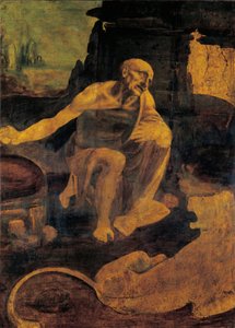 St. Jerome, ok. 1480-82 (olej i tempera na orzechu włoskim) autorstwa Leonardo da Vinci