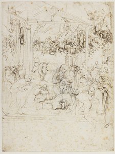 Studium Adoracji Trzech Króli, ok. 1481. autorstwa Leonardo da Vinci