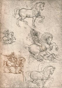 Studium do pomnika Sforzów, c1482-c1499 1883 autorstwa Leonardo da Vinci