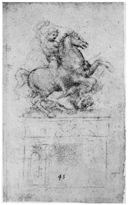 Studium do pomnika Trivulzio, ok. 1508 1954 autorstwa Leonardo da Vinci