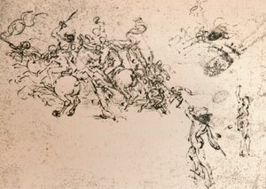 Studium do karykatury Bitwy pod Anghiari, c1472-c1505 1883 autorstwa Leonardo da Vinci