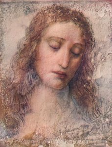 Studium dla głowy Chrystusa na Ostatnią Wieczerzę, c1495, 1911 autorstwa Leonardo da Vinci