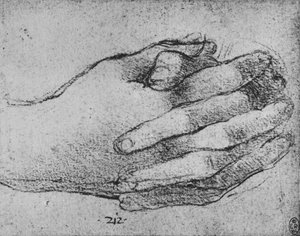Studium splecionych rąk, ok. 1480 1945 r. autorstwa Leonardo da Vinci