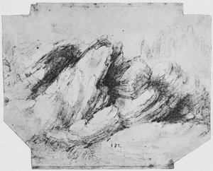 Badanie formacji skalnych, ok. 1480 1945 r autorstwa Leonardo da Vinci